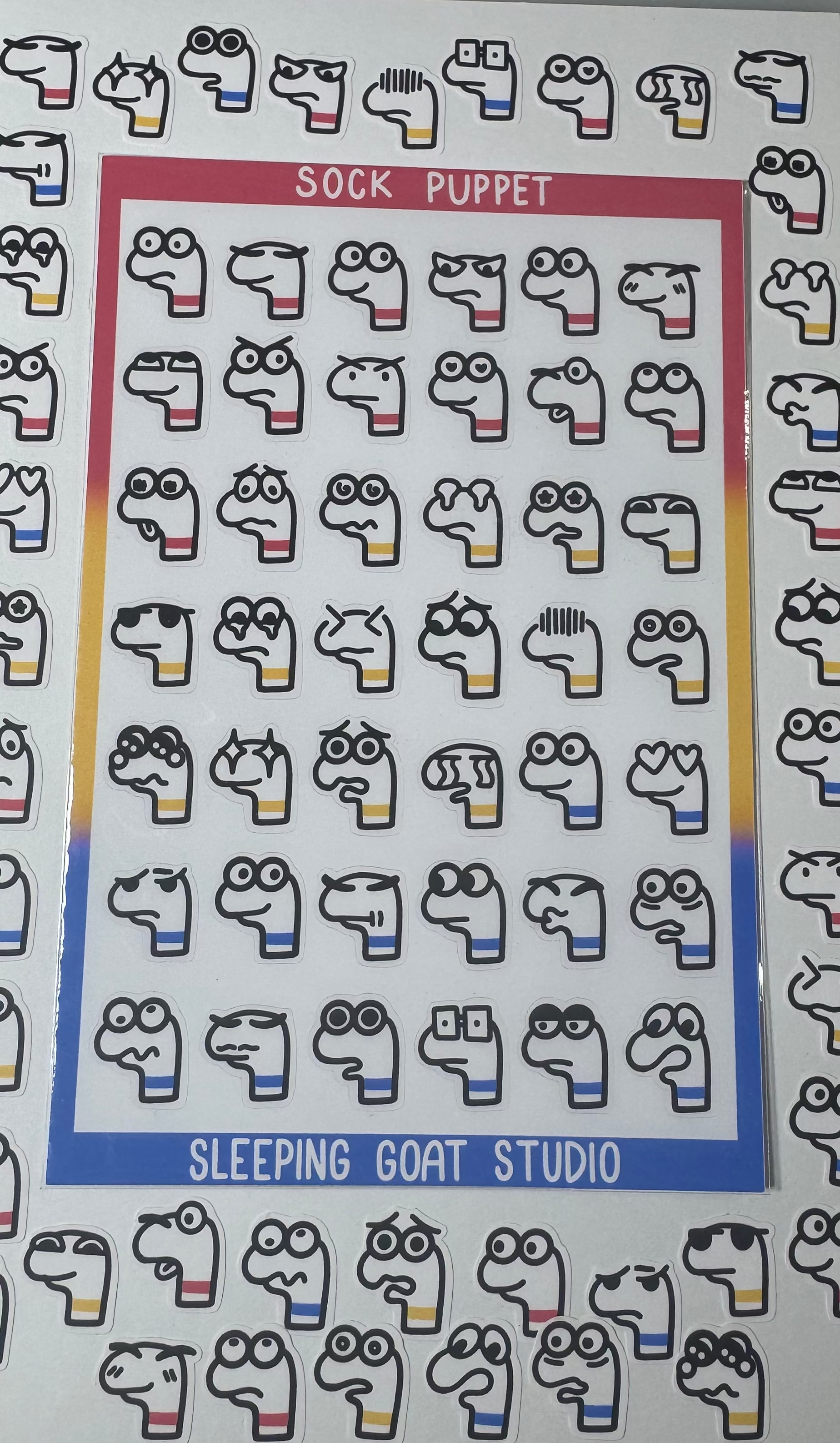 Sock Puppet Sticker Sheeet